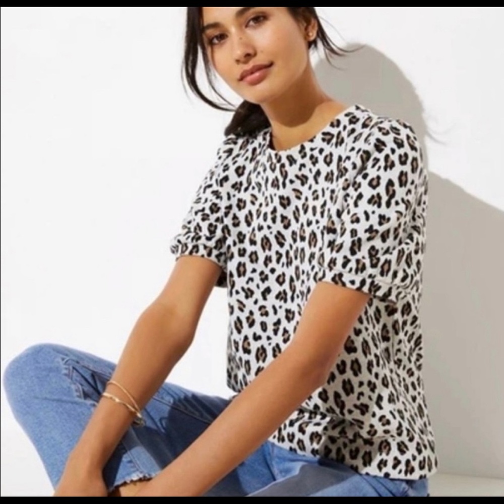 Loft Knit Leopard Print Top